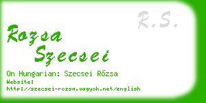 rozsa szecsei business card